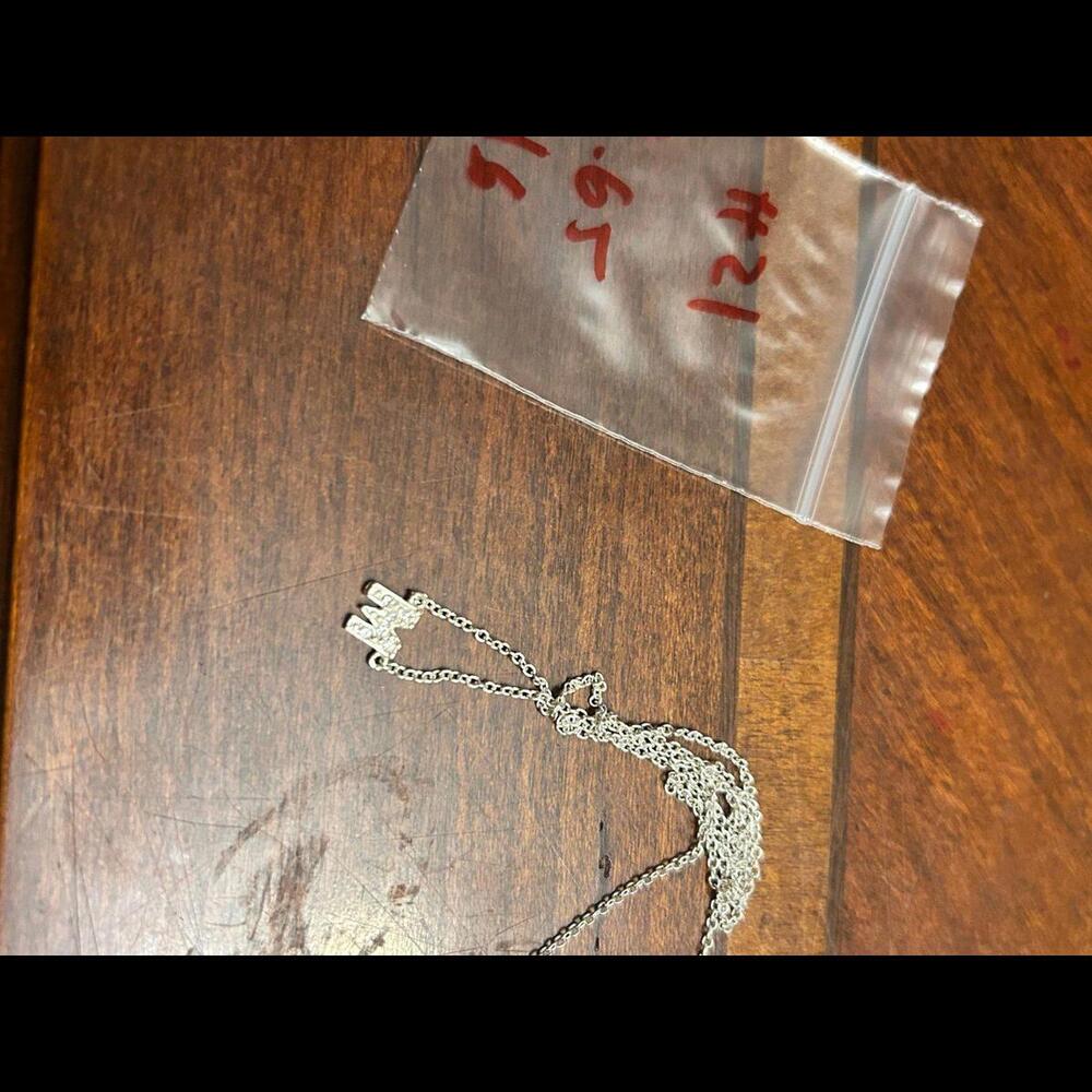 925 sterling silver h21 1.65g 16 inch letter m small scute pendant and necklace
